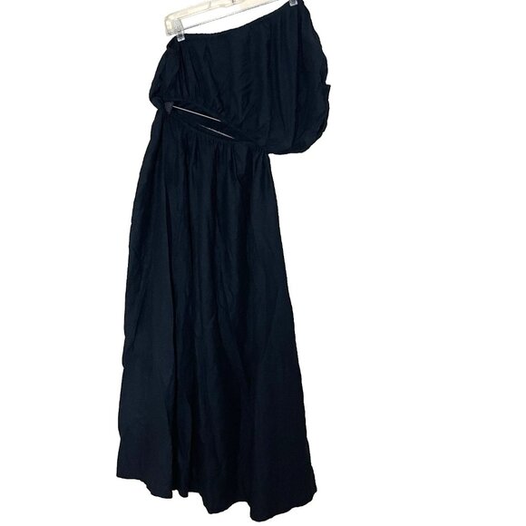 Farm Rio Black One Shoulder Maxi Dress XS NWT Open Midriff - Picture 3 of 15